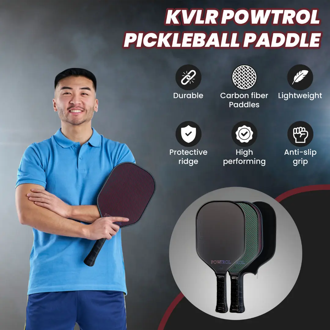 KVLR POWTROL Pickleball Paddle | USA Pickleball Approved | T700 Carbon Fiber and Aramid Fiber in One Paddle for Advanced Power & Control | Out-Think and Out-Dink Your Opponents | 2024 Model