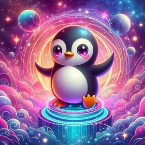 1pcs 5D DIY diamond painting kit, 5D diamond art set, DIY decoration, cosmic penguin diamond painting kit full round diamonds DIY, mosaic, diamond art, DIY art home decoration, suitable for Halloween and Christmas.