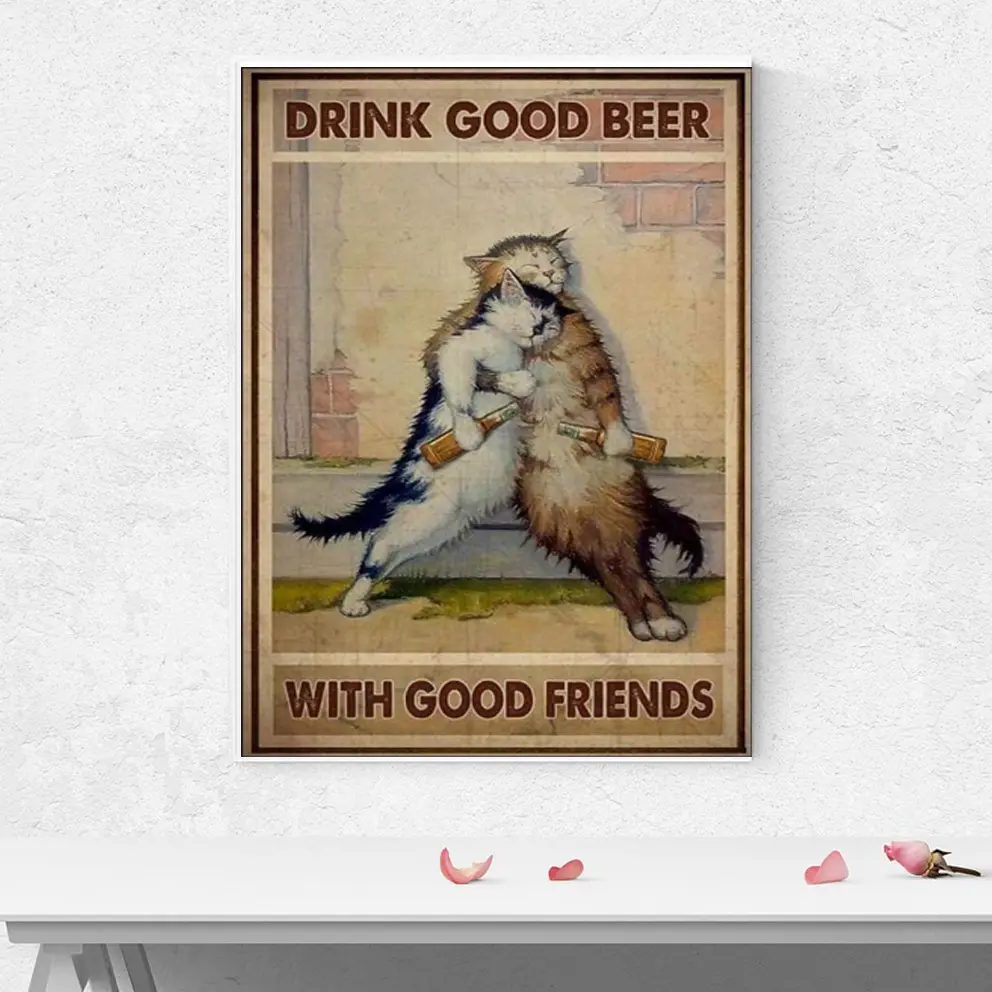 Drink A Good Beer With Good Cat Beer Posters