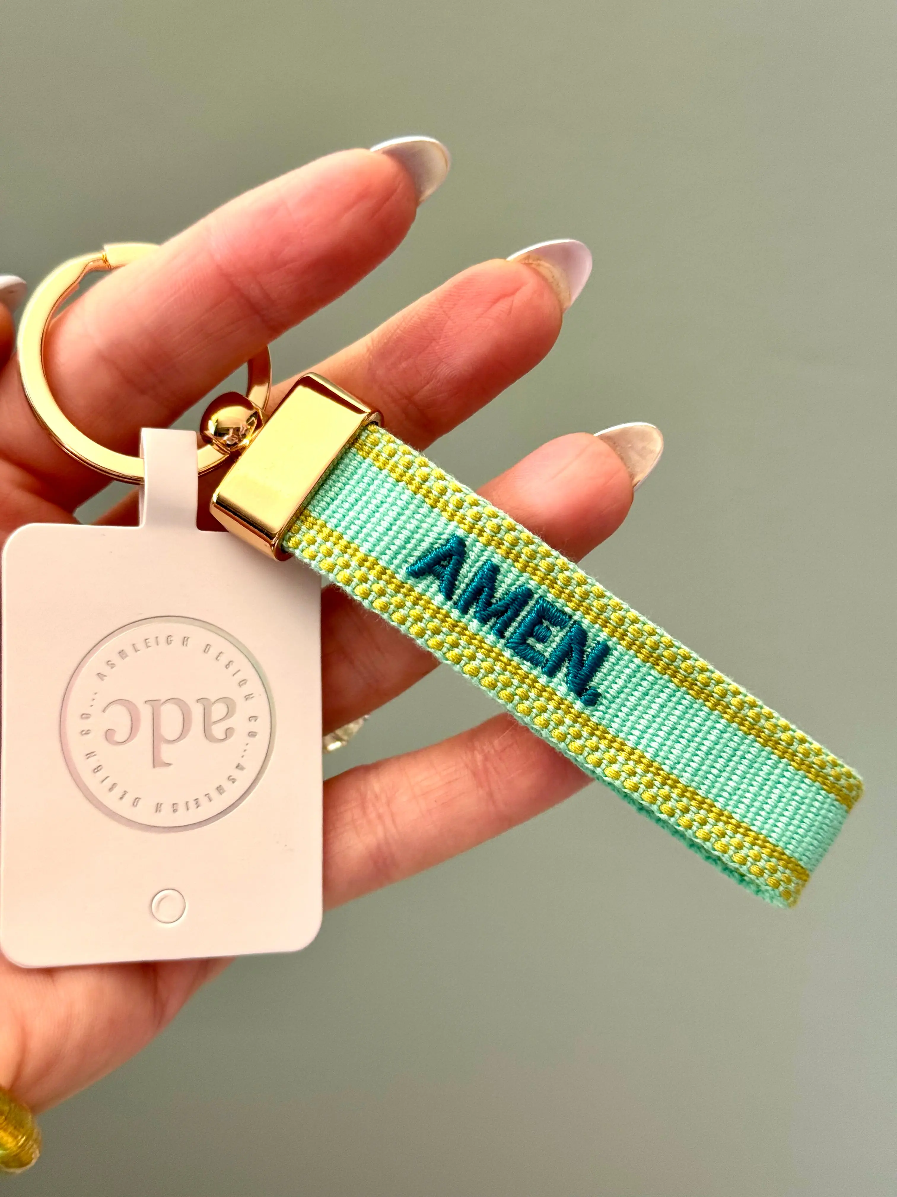 AMEN. Woven Canvas Keychain