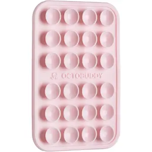 OCTOBUDDY Classic - Silicone Suction Phone Case Adhesive Mount - Hands-Free, Strong Grip Holder for Selfies and Videos - iPhone and Android Compatible - 2.25″ x 3.25″, Chalk Pink