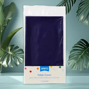 Rectangular Disposable Table Cover Navy Blue - for Parties, Spritz, Plastic
