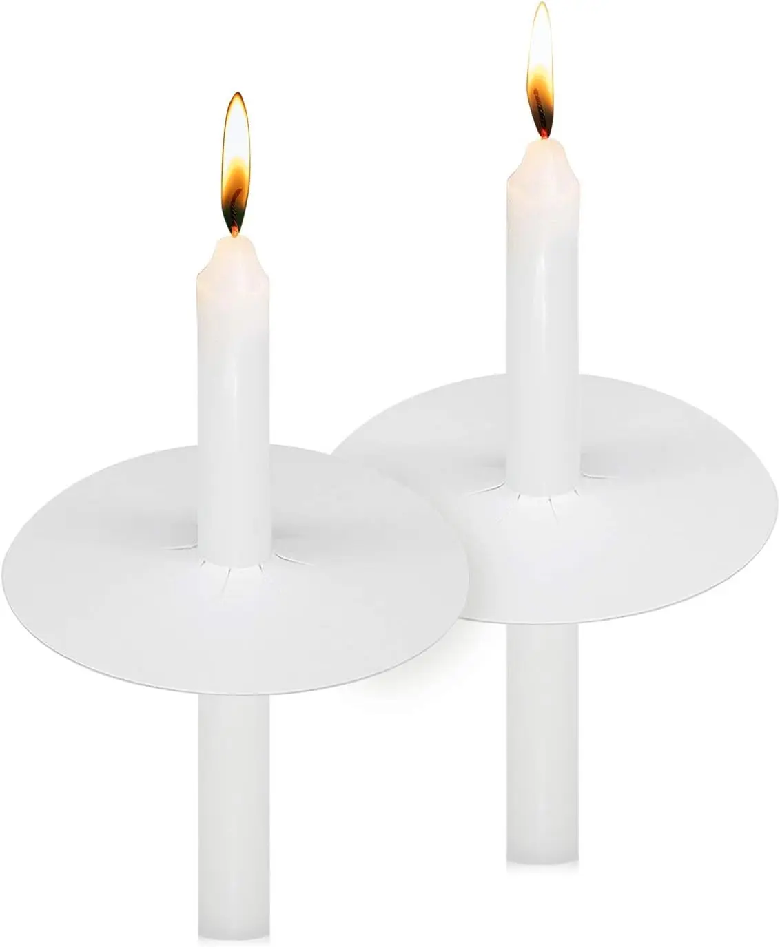 20 Pack Church Candles with Drip Protectors for Devotional Candlelight Vigil Service, Box of 20 Candles, Unscented White 5" H X 1/2" D
