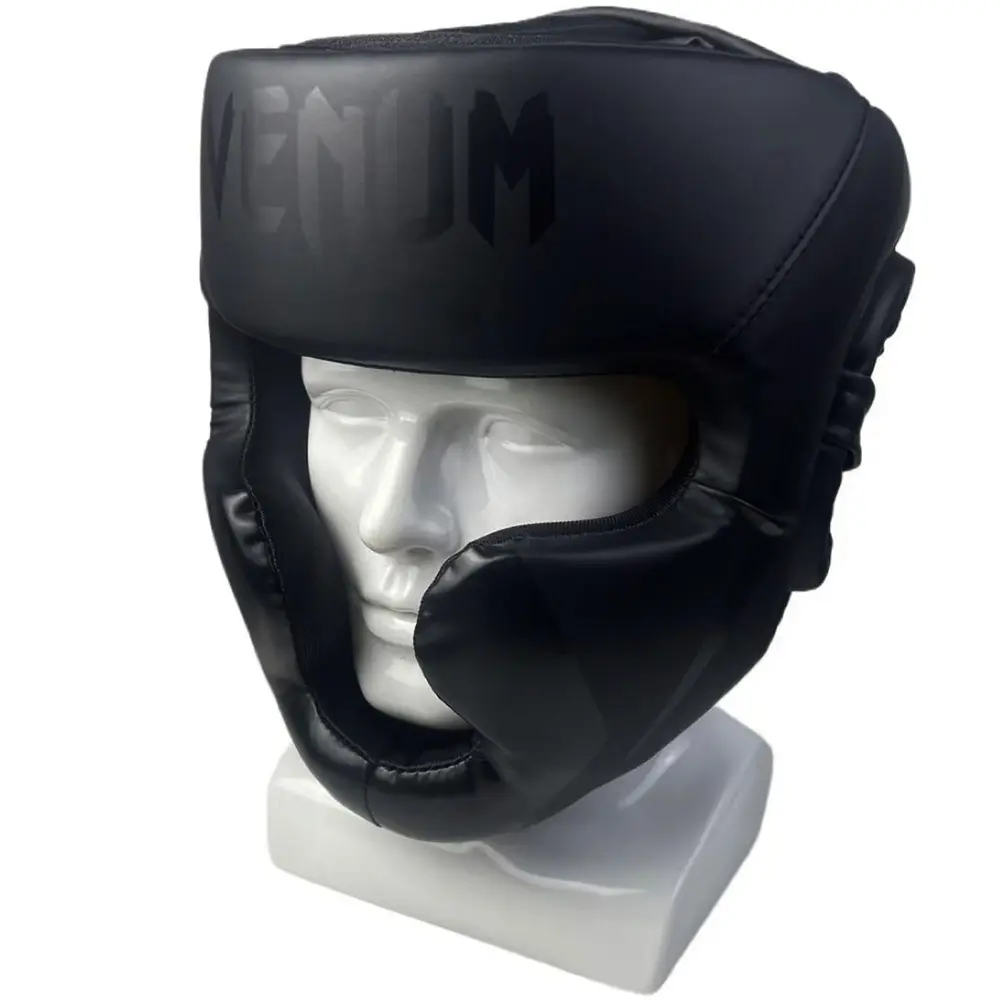 PU Leather Face & Head Protection Boxing Helmet, Thickened Muay Thai Sandbag Training Headgear, Adult & Kids Punching Bag Gear, Three Colors Available, Martial Arts Training Equipment, Boxing Equipment For Training