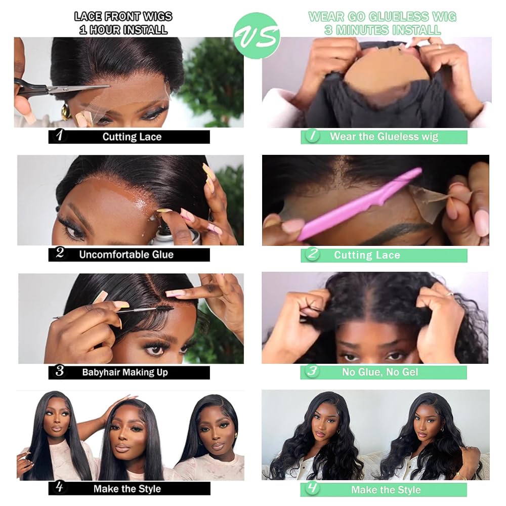 MYLOCKME 34 36Inch Straight Glueless Wigs Human Hair Transparent Wear&Go 6x4 5x5 Lace Clouse Human Hair Wig Brazilian Pre-Cut 7x5 9x6 Straight Remy Hair Wig