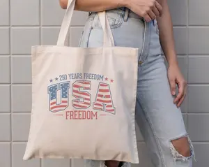 USA Freedom Tote Bag, 250 Years Freedom 1776–2026 Tote, Patriotic American Flag Canvas Tote, Independence Day Gift, Vintage USA Tote Bag
