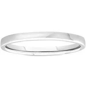 2mm Plain Polished Platinum Comfort Wedding Band