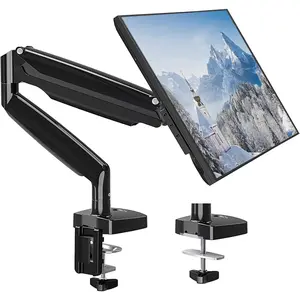 Single Monitor Mount Stand fits 22-35 inch/26.4lbs Ultrawide Computer Screen, Long Monitor Arm with Height/Tilt/Swivel/Rotation Adjustable, Premium Gas Spring Monitor Desk Mount, VESA Mount