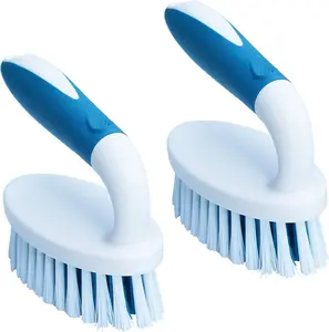 Scrub Brush, 2 Pack Household Cleaning Brushes with Stiff Bristles, Scrubbing Brush for Carpet, Shower, Bathtub, Kitchen, Pool Tile, Bathroom Scrubber