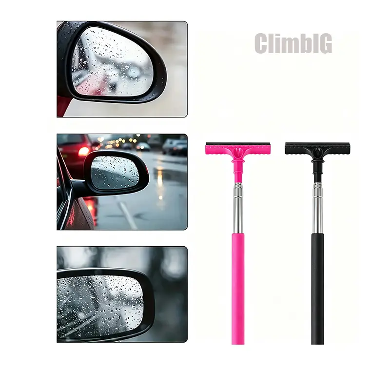 1/2Pcs Telescopic Car Cleaning Brush, Windshield Squeegee Tool, Auto Detailing Glass Cleaner with Adjustable Handle, Dual-Sided Soft Blade Scraper, Scratch-Free Rain & Frost Remover for Car Window, Rearview Mirror & Sunroof, Car Care Accessories
