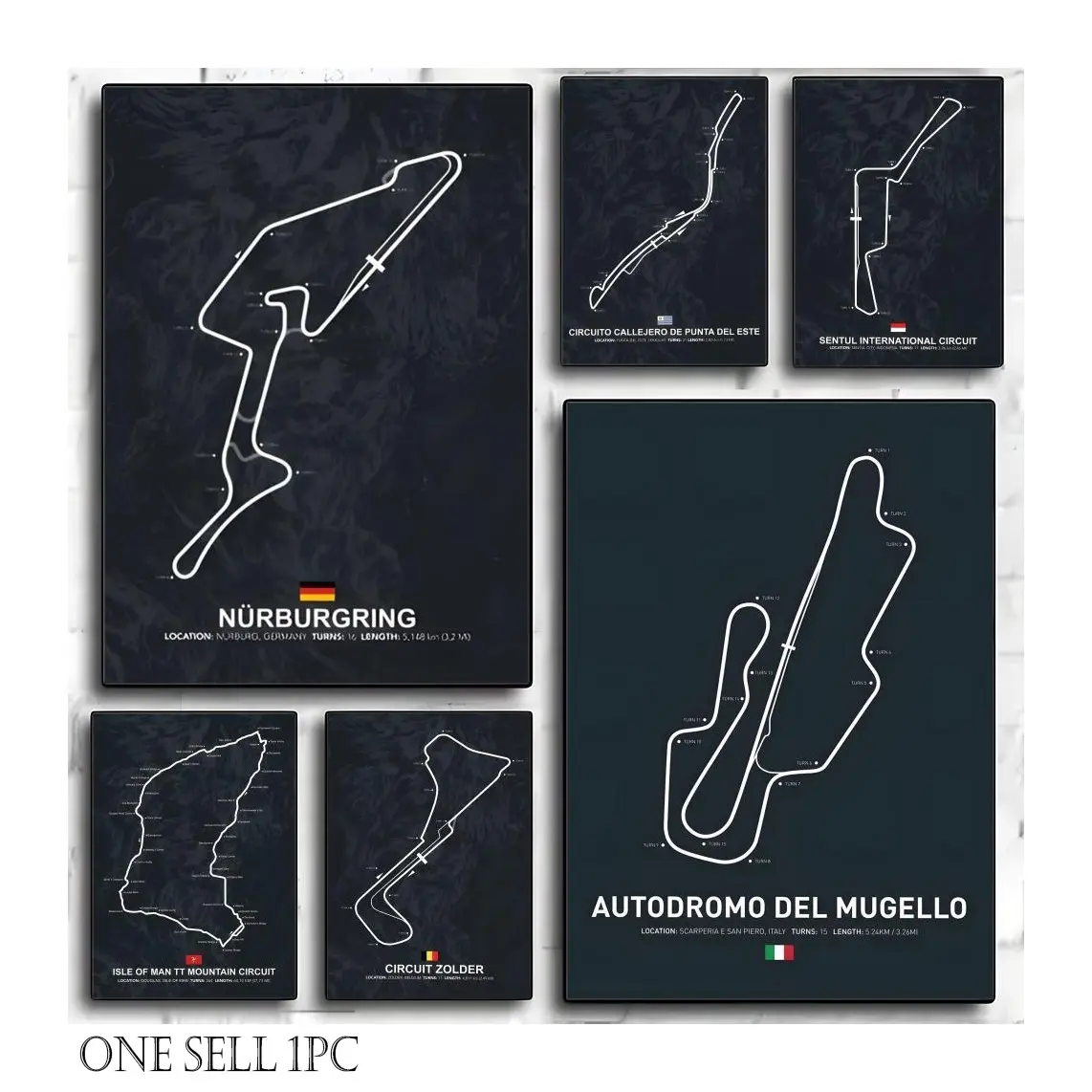 1pc Race Track Map Poster Print High-definition durable wall art, Art work for wall decor, waterproof and fade-resistant, easily mounts in living rooms, bedrooms, ideal for home decor or gifts, frameless unframed art print wall decor