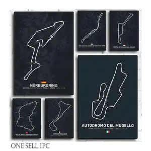 1pc/Famous Race Track Map Poster Print High-definition durable wall art—waterproof and fade-resistant. Easily mounts in living rooms, bedrooms, bars, or reception areas. Ideal for home decor or gifts. Frameless.