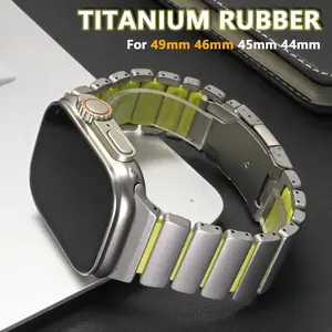 No Gaps Titanium Strap for Apple Watch Ultra 3 2 49mm 44mm 45mm 46mm Luxury Mens Band for Iwatch 11 10 9 8 7 6 5 4 SE3 Replaced