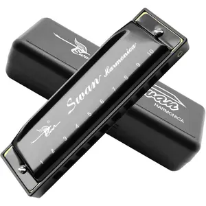 Harmonica Armonica Mouth Organ Blues Harmonica Key of C 10 Hole 20 Tone Polyphony Diatonic Harp with Case for Blues Folk Jazz Pop for Music Student Teacher Teaching Beginner