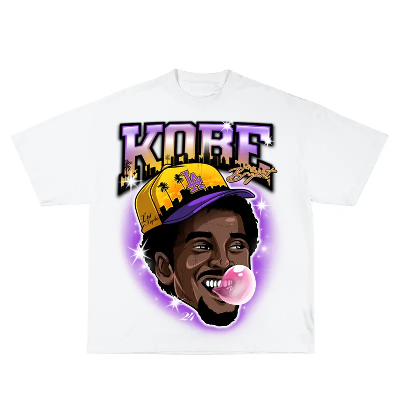 Kobe Bryant Inspired Vintage Graphic T-shirt Heavy Cotton Tee Basketball 90 s Styled Shirt Hiphop Vibes Y2K Aesthetic Throwback Classic Big Face Celebrity Tee