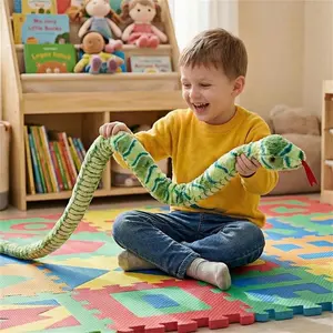 120cm Straight Snake Plush Toy for April Fools' Day and Halloween, 5 designs available, soft stuffed animal, perfect for birthdays and graduations.