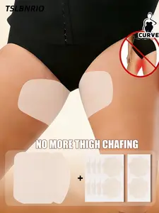 Thigh Chafing Patches & Nipple Covers Set, 2 Styles of Customizable Cut Anti-Friction Strips, Self-Adhesive Breathable Fabric, Perfect for Summer Dresses, Skirts, Gym & Daily Wear