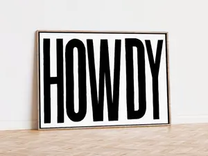 Howdy Typography Print Howdy Print Western Decor Southwestern Wall Art Typography Poster Cowboy Art