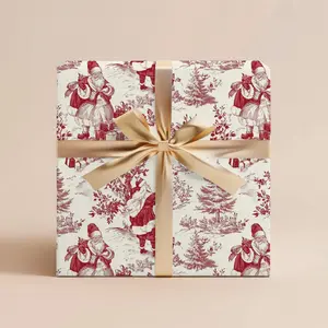 Vintage Christmas Toile Gift Wrap Holiday Gift Wrapping Paper Christmas Gift Wrap Christmas Tree Vintage Wrapping Paper Roll Gift Wrap Paper , Best of gift, Meaningful gift,Wrapping Paper 2025.(Get 1 paper cutter when buying any 5 rolls)