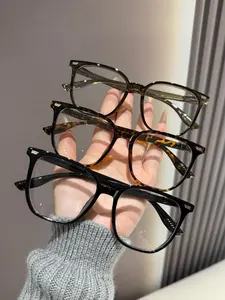 3 Pairs Casual Retro Square Frame Tortoise Pattern Glasses, Full Rim Pc Frames, Light Blocking Lenses, Unisex Fashion Eyewear for All Seasons, Trendy Casual Eyeglasses, Lightweight Eyeglasses