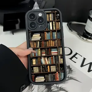 Hot-Selling Bookshelf Cartoon Creative Hot-Selling Pattern Shockproof TPU Case for iPhone 17 Pro Max 16 16e 15 14 Plus 13 12 Mini 11 Air X XS Straight Edge Drop-Resistant Rugged Durable Cover Shell Gift 2D printing