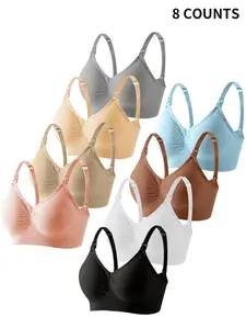 Maternity Solid Color Nursing Bra, Maternity Bras, Casual Comfortable Breathable Open Front Buckle Bra for Pregnancy & Postpartum Lingerie for All Seasons