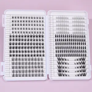 448 Mixed Eyelash Books, Fox Series Eyelash Books Large Capacity Single Cluster DIY Fox Series Four Styles Clear and Charming Side Flying Dense Extended Eye Shape Mirror False Eyelash
