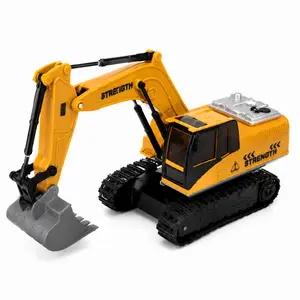 Alloy Remote Control Excavator Toy with Simulated Smoke LED Lights Engineering Vehicle for Kids Realistic Play Experience Durable Alloy Arm