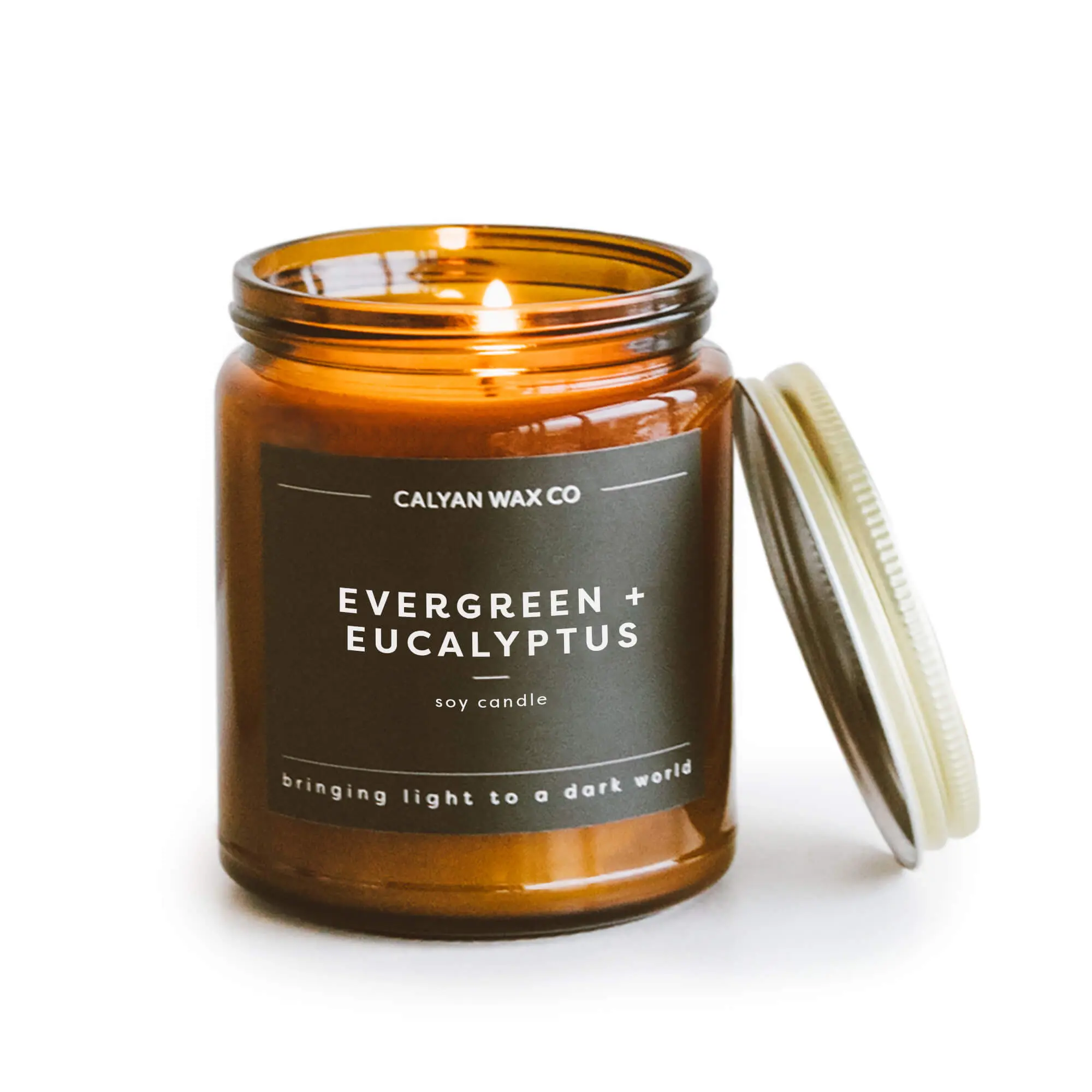 Evergreen + Eucalyptus Amber Jar Soy Candle Evergreen + Eucalyptus Amber Jar Soy Candle