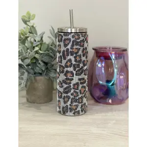 Leopard Bling Tumbler Bottle Drinkware Bottle Drinkware Rhinestone