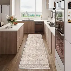 A long runner rug, hallway rug, Boho Runner Rug, lightweight and easy-to-clean foldable mat, washable and low-maintenance home decor rug, suitable for hallways, corridors, staircases, bedrooms, bedside, kitchens, and more.