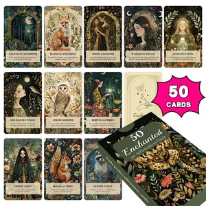 Mindfulness Magic Cards Set, 50 Desktop Affirmation Cards, Family Gathering Board Game, Includes Five Instruction Cards, Perfect for Relaxation