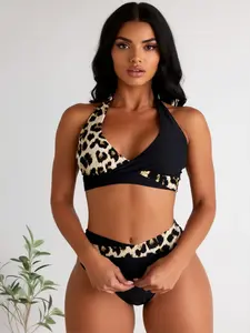Leopard Print Sports Bikini Sets - Sports & Outdoor Surfwear Swimwear for Water Activities
