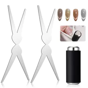 Cat Eye Nail Magnet Set, Thick Cylindrical Gel Nail Polish Magnet, Compact & Portable, Stronger Magnetism, Professional Nail Tool, Nail Art Manicure
