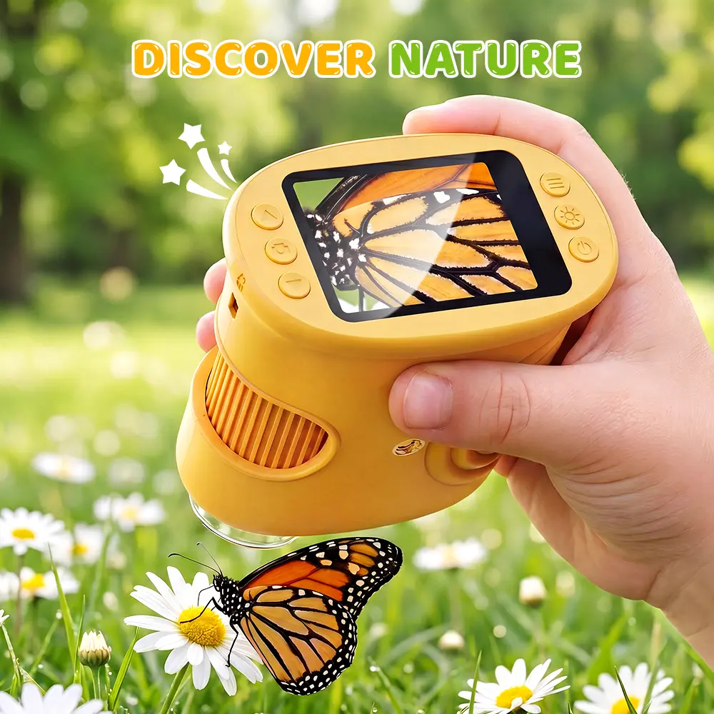 【2026 Upgrade】1000X Handheld Digital Microscope for Kids: Pocket Microscope for Stem Toy | Birthday Gifts for Girls Boys Child - Portable Edu Science Kits Toddler Age 3-6 6-12