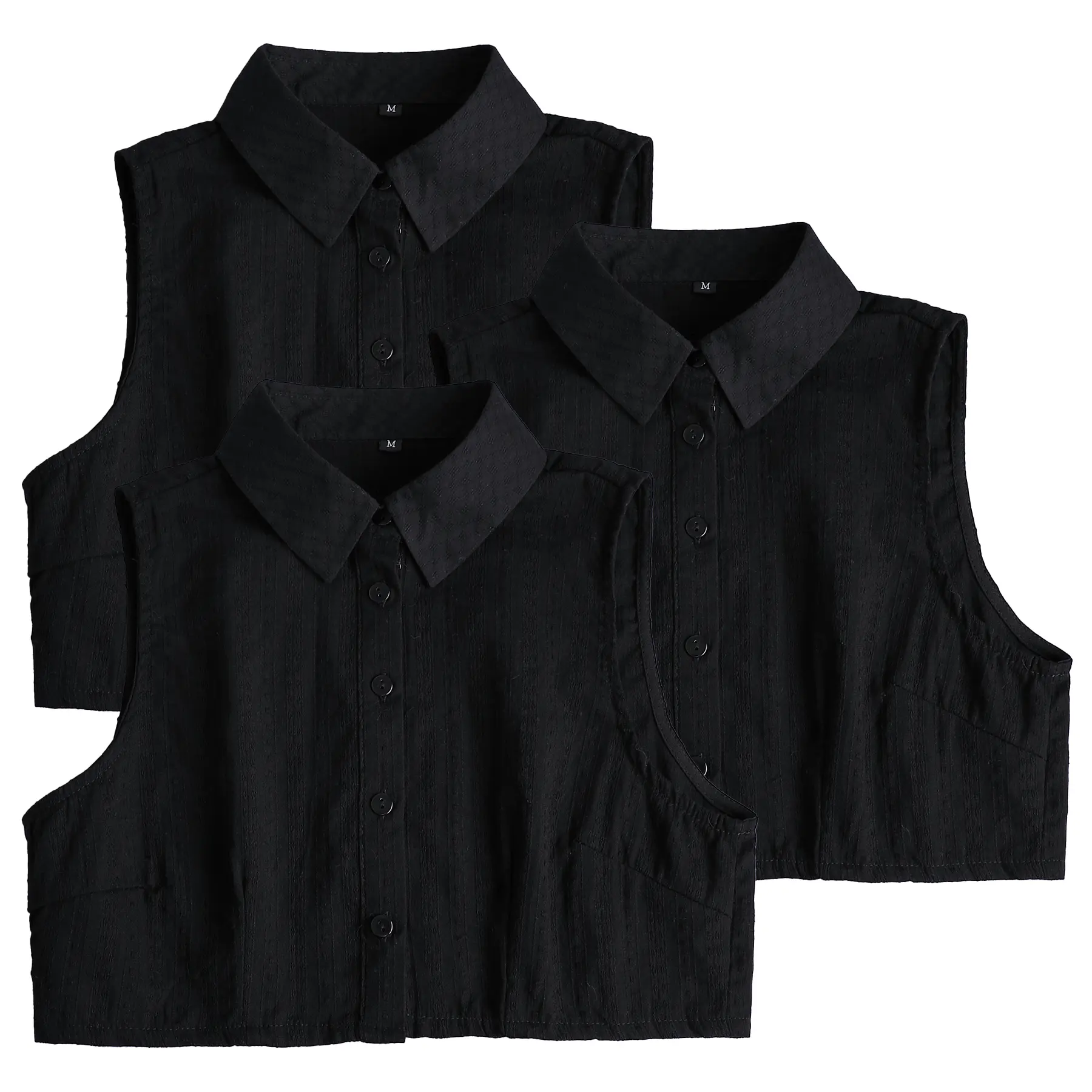 black pointed collar-3pcs