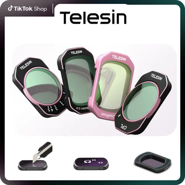 TELESIN Magnetic Filter Kit for DJI Pocket 3/4,Xtra muse,ND16/64/256,CPL ,Black Diffusion 1/4 ,VND,Cool Tone Soft Portrait Filter Perfect Fit for Creator,Vlog & Action