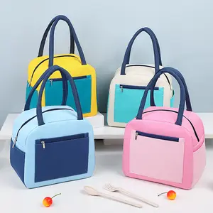 New simple lunch bag with large capacity, stylish portable lunch bag for outings, factory-made aluminum foil thickened insulated lunch bag