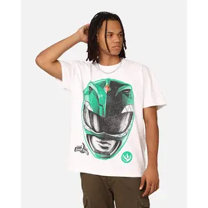 73Studio X Power Rangers Green Ranger Big Head Heavyweight T-Shirt White