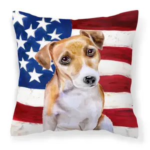 212 MAIN Jack Russell Terrier No.2 Patriotic Fabric Decorative Pillow, Durable Cushion, Home Decorative Cushion, Durable Cushions