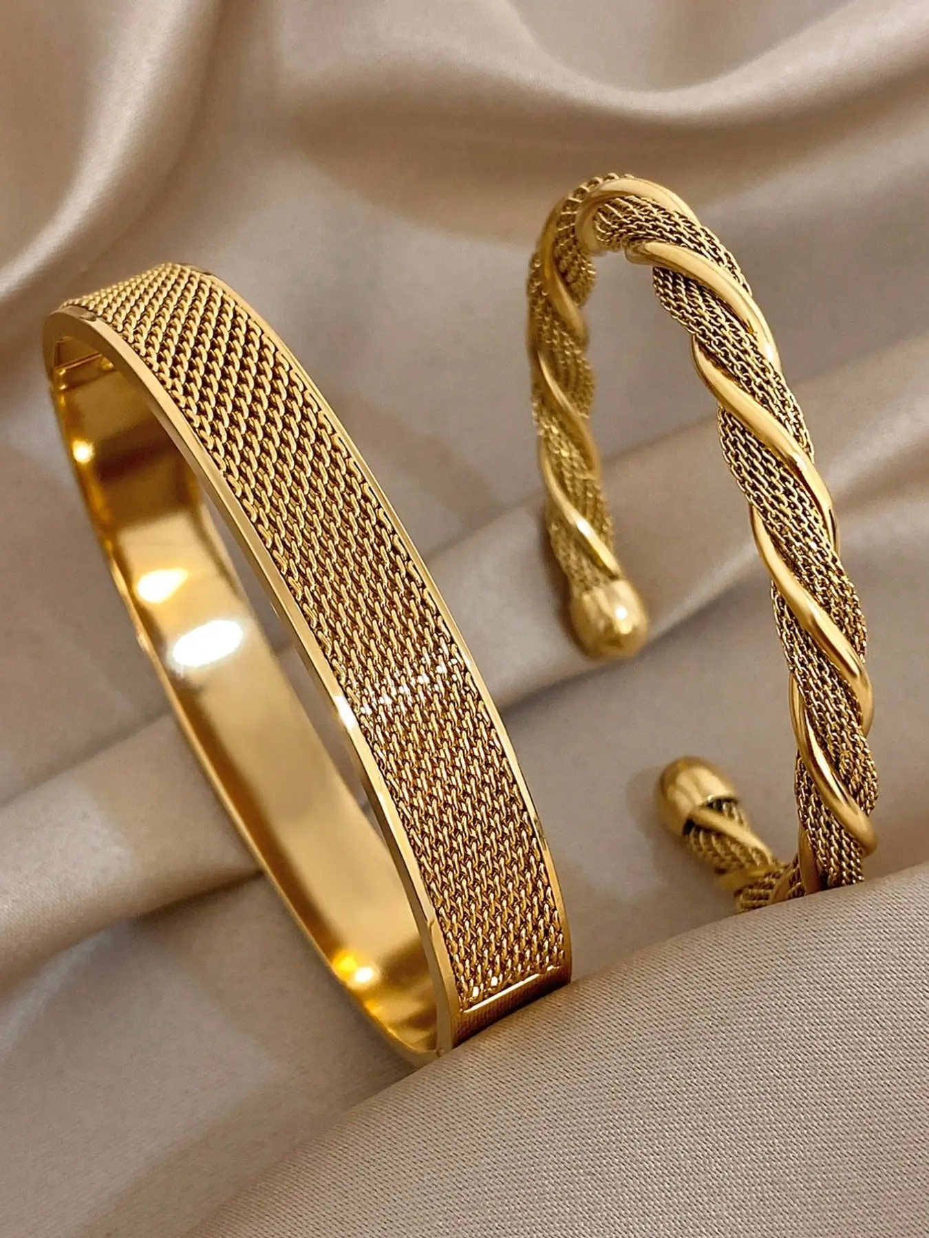 Stainless Steel Bohemian Style Bangle Set, Vintage Winter Jewelry, Mother's Gift, Christmas, Thanksgiving, Party Accessory, Cuff Bangle Set, Bracelet Sets, Bangles Bracelets Set
