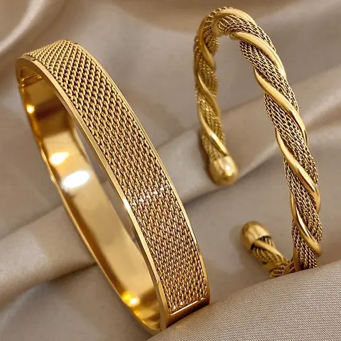 Stainless Steel Bohemian Style Bangle Set, Vintage Winter Jewelry, Mother's Gift, Christmas, Thanksgiving, Party Accessory, Cuff Bangle Set, Bracelet Sets, Bangles Bracelets Set