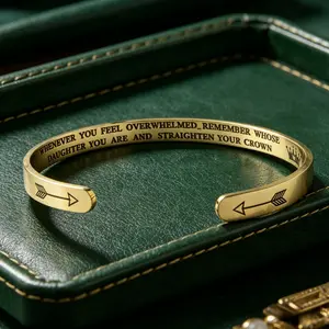 Empowering Engraved Cuff Bracelet, Motivational Bangle, Inspirational Jewelry Gift for Her