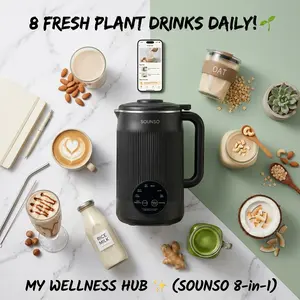 Sounso Family 8-in-1 Nut Milk Maker 40oz Automatic Plant Milk Machine Self-Cleaning Warm-Keeping for Baby Food Smoothies Wholesome Family Moments