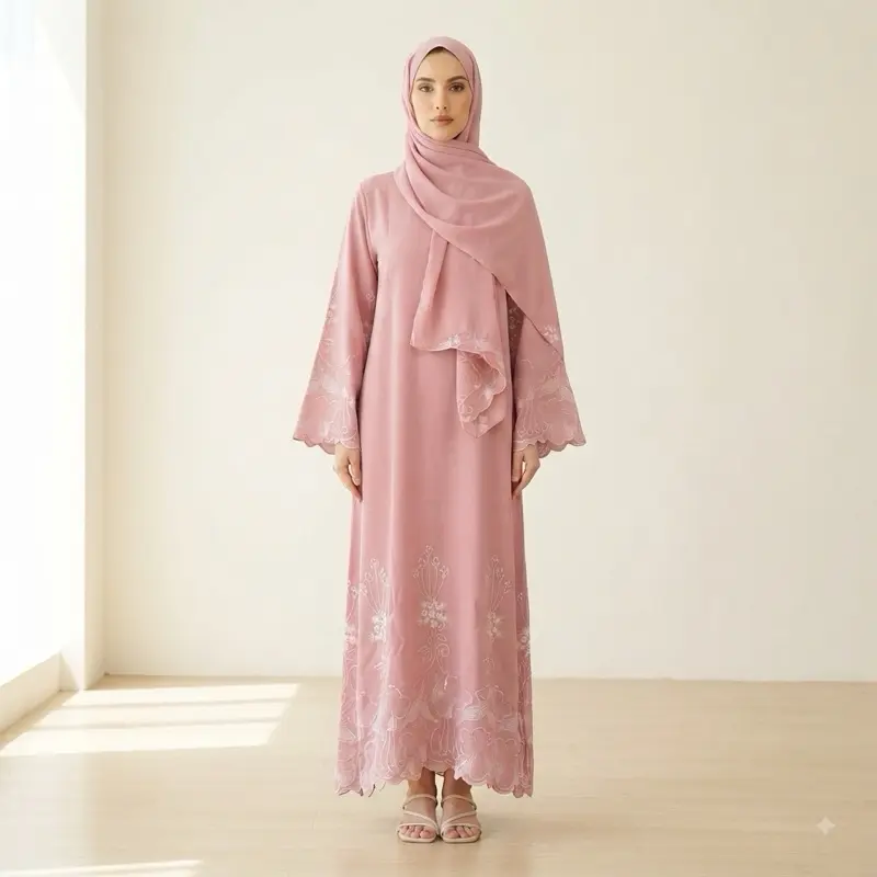 Arabic Abaya for Women, Modest Full-Length Islamic Prayer Dress, Breathable Lightweight Fabric