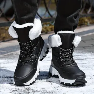 Men's Trendy Snow Boots, Comfy Non Slip Casual Lace Up Shoes for Men's Outdoor Activities