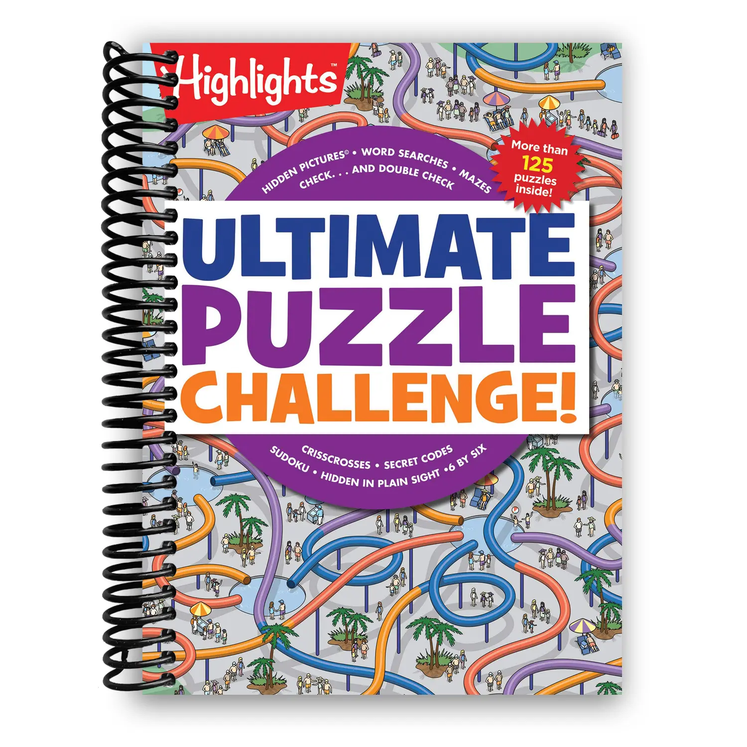 Highlights Jumbo Puzzle Activity Books & Pads - Spiral Bound, Flat Binding, 256 Pages, Mind Games for Kids Ages 8+ (Office Stationery for Calendars Planners & Personal Organisers)