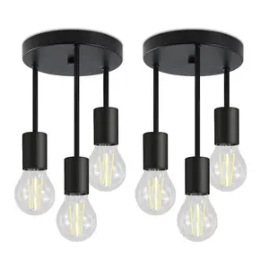 Modern Minimalist Gold Three-Arm Cylinder Pendant Light, European Home Fit E27 Interface Max60w Bar Hallway Lighting