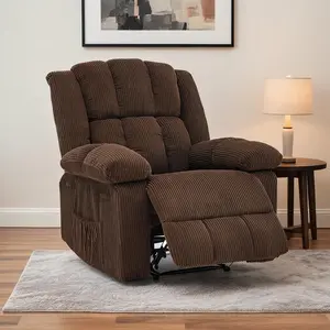 Oversized Recliner Chair for Adult, 150° Recliner Corduroy Lounge Chair for Living Room & Nursery, Upholstered Reading Leisure Chair