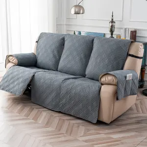 Waterproof Recliner Sofa Cover for 3-Seater Sofas, Machine-Washable, Non-Slip Living Room Furniture Protector with Elastic Straps for Dogs & Pets
